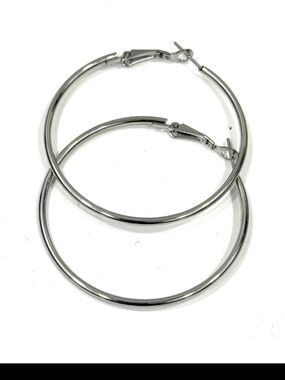 Classic Silver Hoop Earrings - Women Jewelry